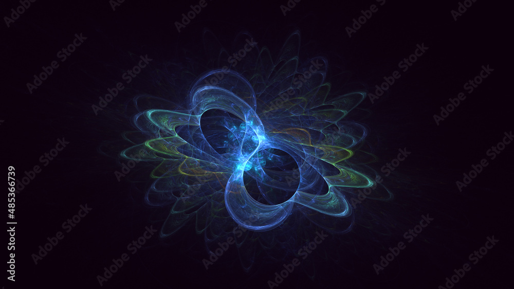 3D rendering abstract blue fractal light background 3D rendering abstract blue fractal light background