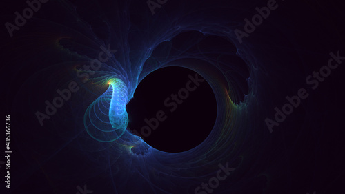 3D rendering abstract blue fractal light background