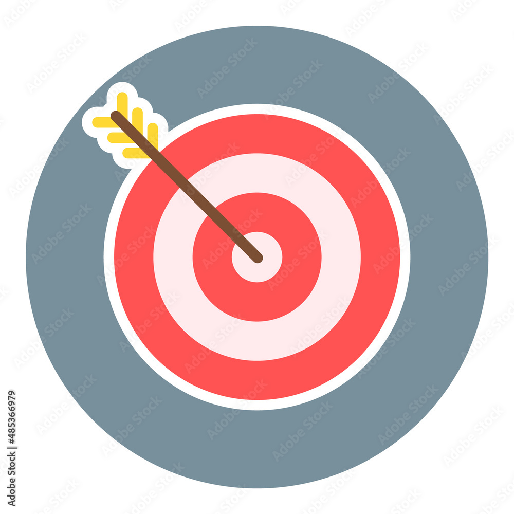 Business Target Flat Icon Isolated On White Background Business Target Flat Icon Isolated On White Background