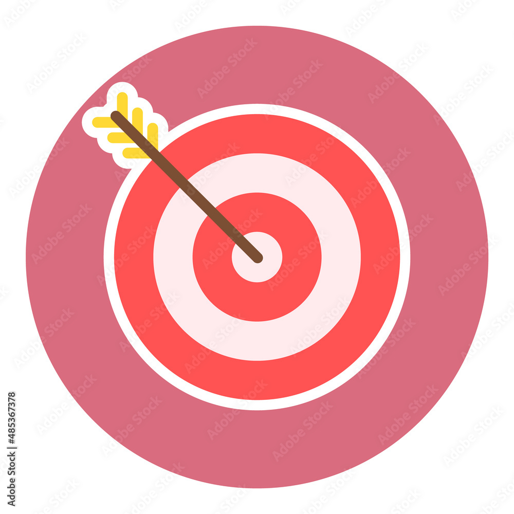 Business Target Flat Icon Isolated On White Background Business Target Flat Icon Isolated On White Background