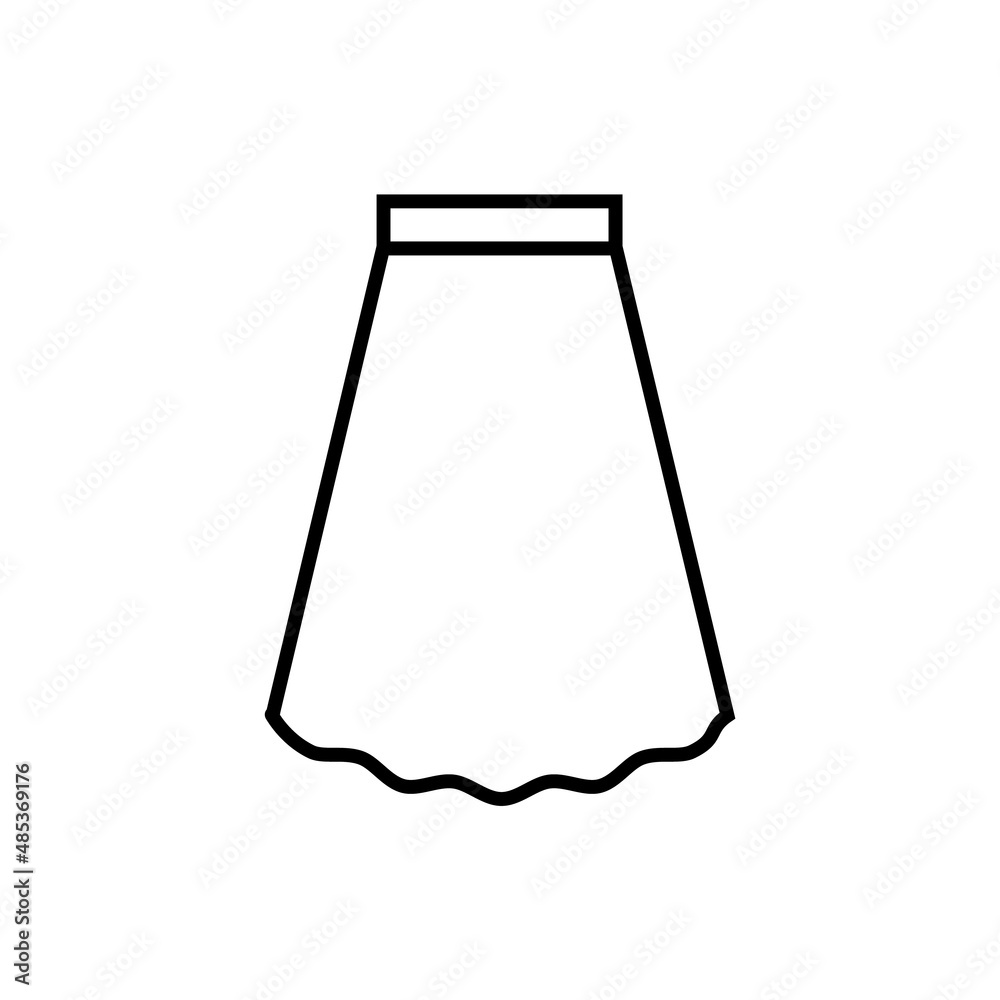 Skirt line icon, vector outline logo isolated on white background Skirt line icon, vector outline logo isolated on white background