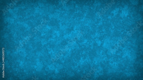 Abstract blue background with shaded edges. Marbled noisy texture
