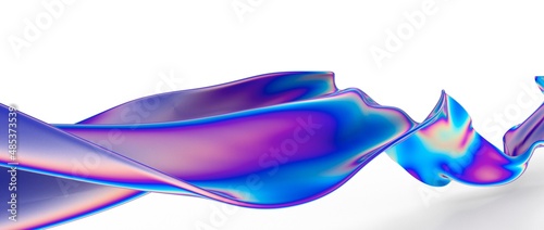 3d fluid shapes with holographic effect