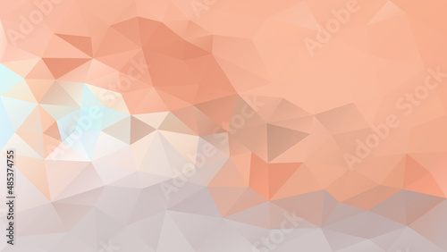 vector abstract irregular polygon background - triangle low poly pattern - calming coral salmon pink orange grey blue color