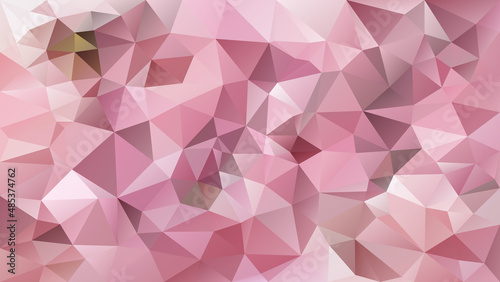 vector abstract irregular polygon background - triangle low poly pattern - peony old pink color