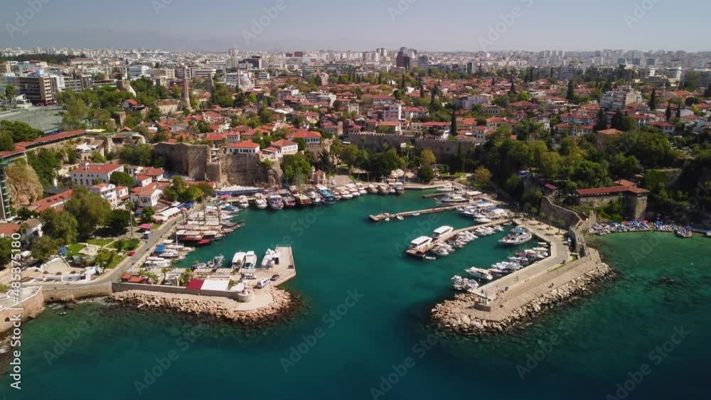 Aerial view of Old Antalya Marina in Kaleici, Antalya, Turkey Aerial view of Old Antalya Marina in Kaleici, Antalya, Turkey