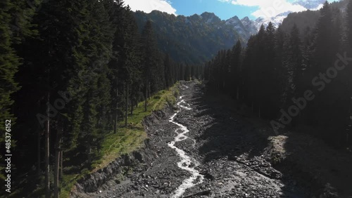 Caucasus Mountains in Shovi region of Georgia photo