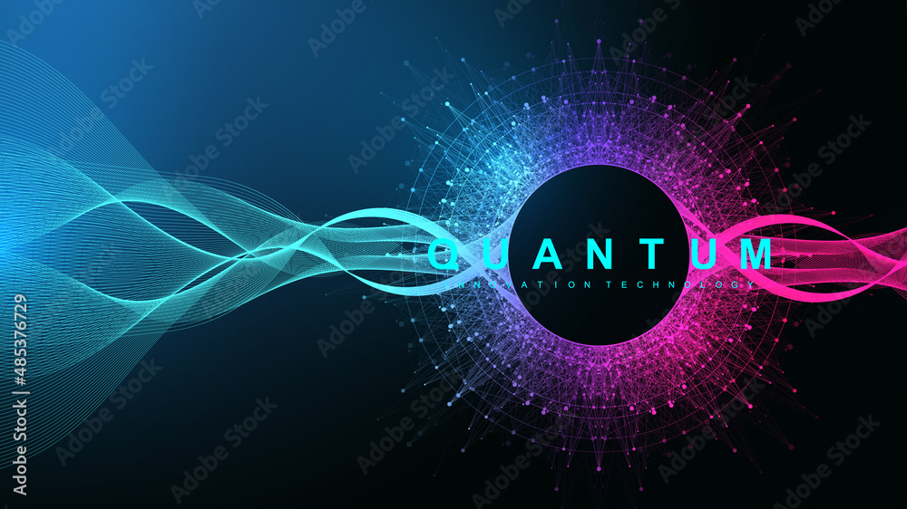 Vetor de Quantum computing concept. Deep learning artificial ...