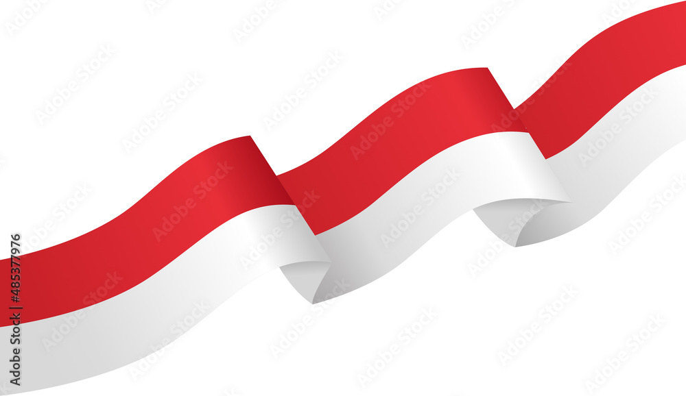 Corner waving Indonesia flag isolated on png or transparent background ...