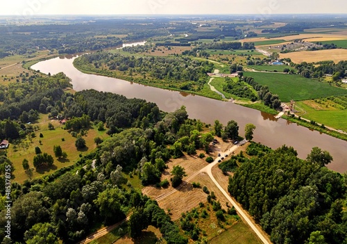 Landscape from a bird's eye view on Drohiczyn on the Bug River.