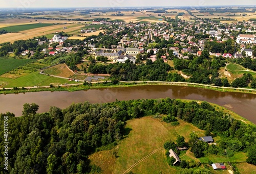 Landscape from a bird's eye view on Drohiczyn on the Bug River.