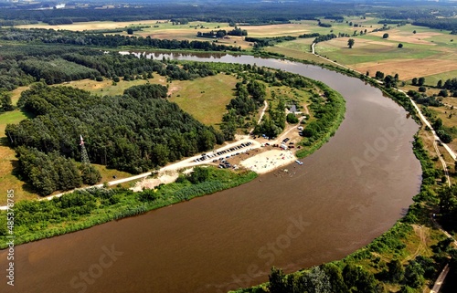 Landscape from a bird's eye view on Drohiczyn on the Bug River.