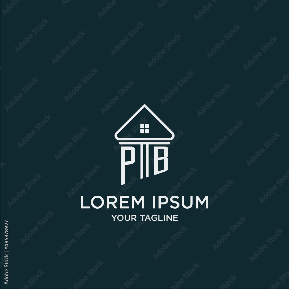 PB initial logo monogram real estate with home image ideas Stock Vector Adobe Stock