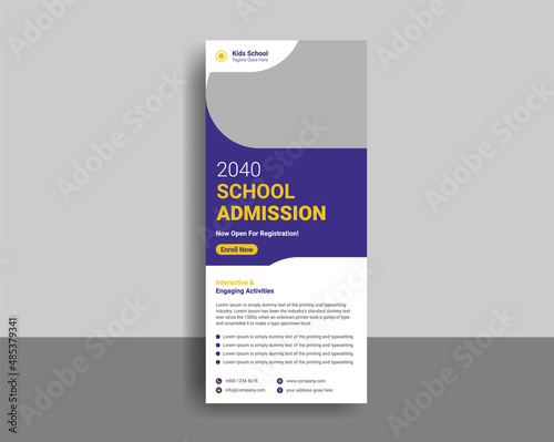 School Education Rack Card Design Template For Kids. Junior School Admission Dl Flyer Design.
