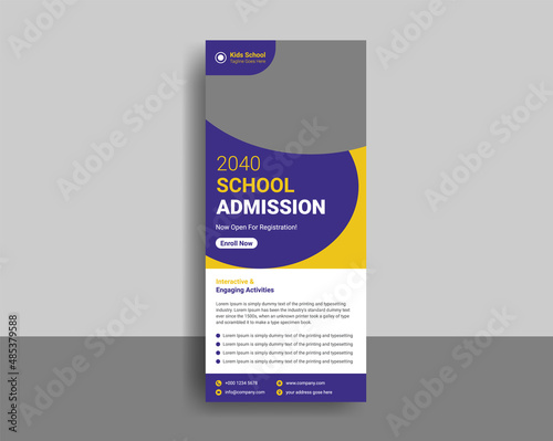 School Education Rack Card Design Template For Kids. Junior School Admission Dl Flyer Design.