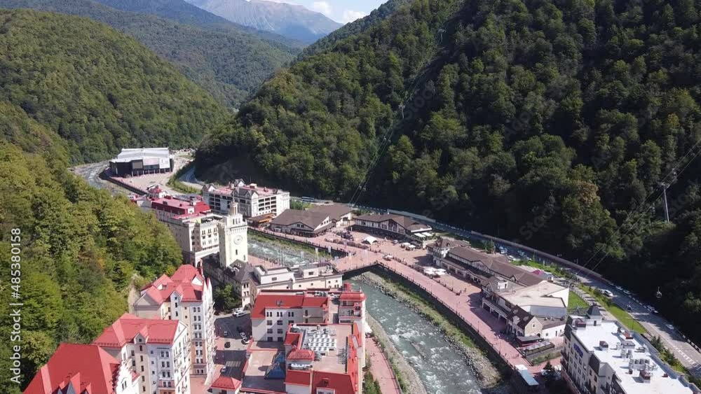 Rosa Khutor. Olympic Village. Krasnaya Polyana. Sochi. Russia. Caucasus mountains. Resorts of Russia. The most beautiful resorts in Russia.