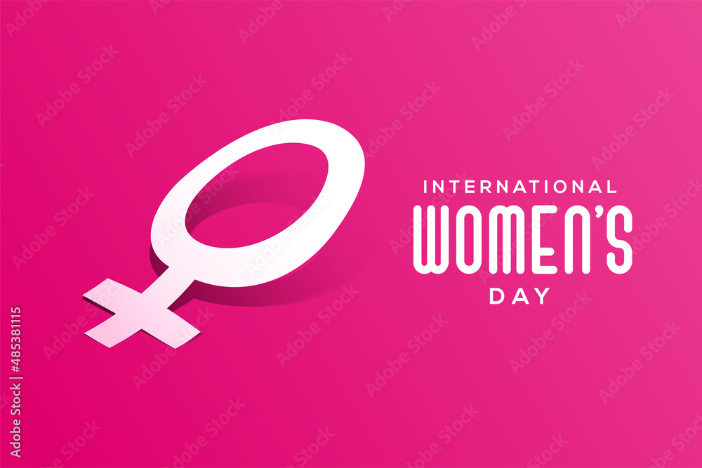 Women's day background. Female symbol in paper style with shadow Women's day background. Female symbol in paper style with shadow