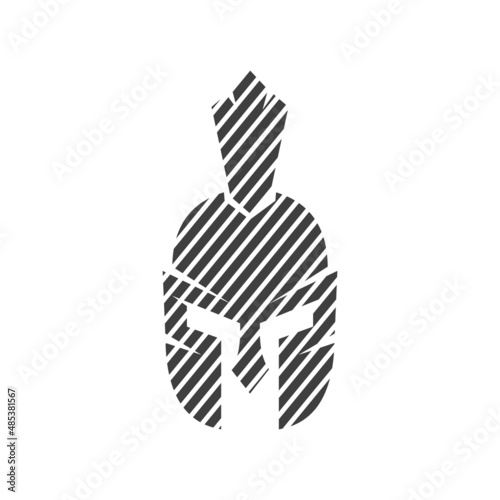 spartan warrior helmet logo design vector template