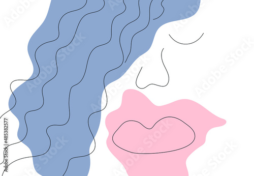 vector lines abstract human composition, illustration, wallpaper and background in pastel hues