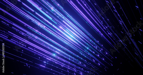 Render with blue and purple abstract background of lines with light