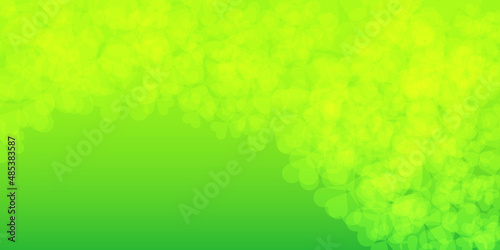 Vector realistic isolated clovers on the green background. Concept of Happy St. Patrick's Day.