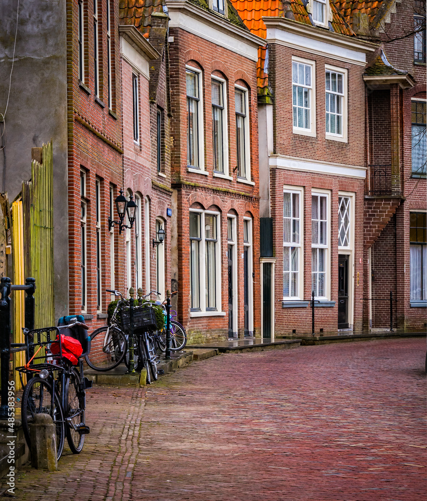 HOORN-Netherlands- April 19, 2013-A street in the town of Hoorn in Holland.