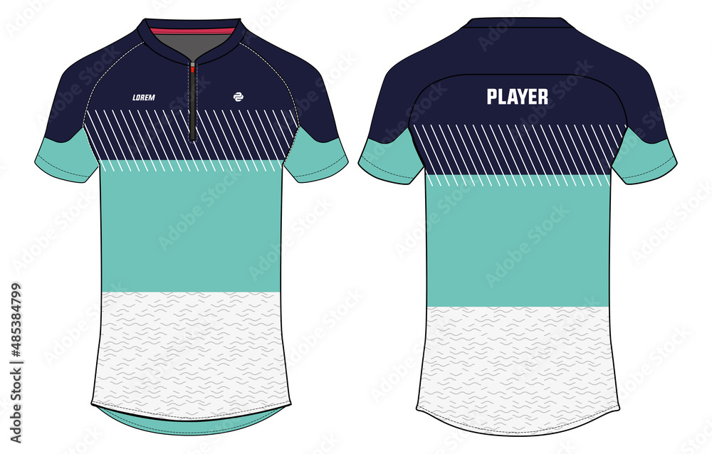 Sports polo collar t-shirt jersey design flat sketch illustration ...