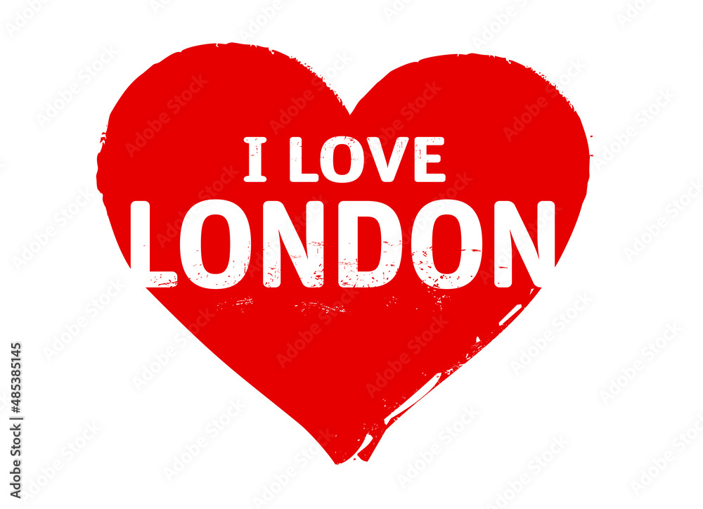 I love London. Red stamp and valentine card. Vector Illustration of a heart. I love London. Red stamp and valentine card. Vector Illustration of a heart.