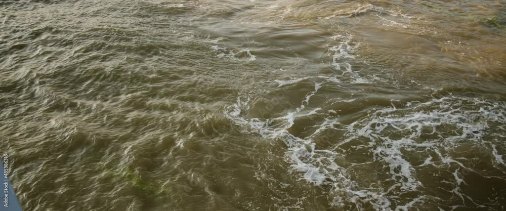 Millenium Bridge Thames River Water Slow Motion London Millenium Bridge Thames River Water Slow Motion London