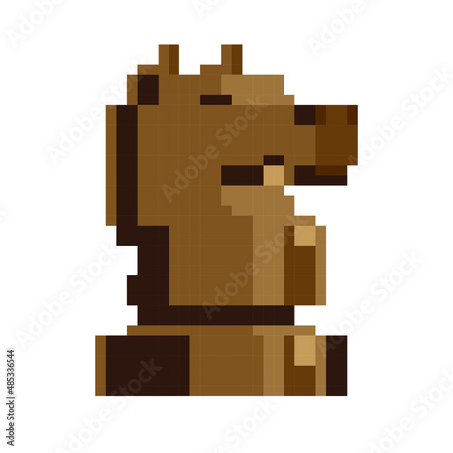 Horse chess piece icon. Chess application. Pixel art style. 8-bit video game sprite. Game assets. Isolated abstract vector illustration. photo