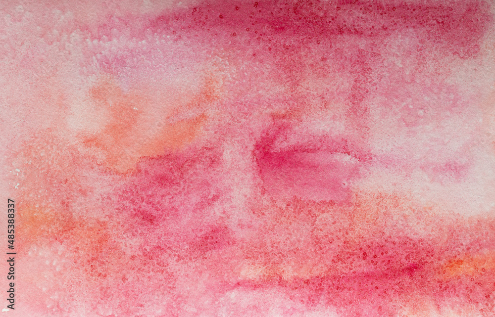 Light red and pink hand painted watercolor background.