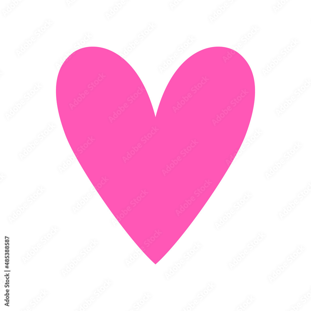 Vector pink heart in a modern style. Vector illustration for your graphic design. Logo, Heart-Shaped icon. Design elements for Valentine's Day.