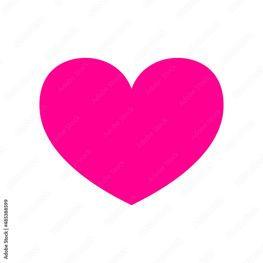 Vector pink heart in a modern style. Vector illustration for your graphic design. Logo, Heart-Shaped icon. Design elements for Valentine's Day.