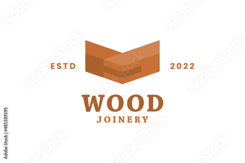 Wood joinery furniture vector design template. Carpenter restoring a vintage cabinet logotype. Furniture restoration logo design. 
