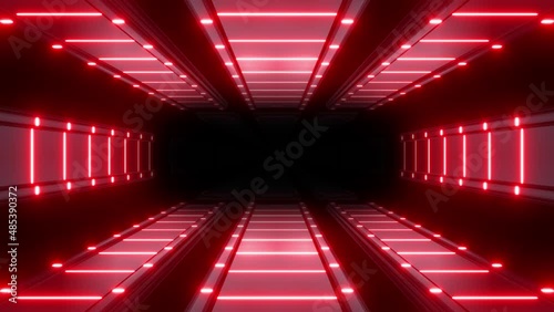 4k Colored Neon Tunnel Loop