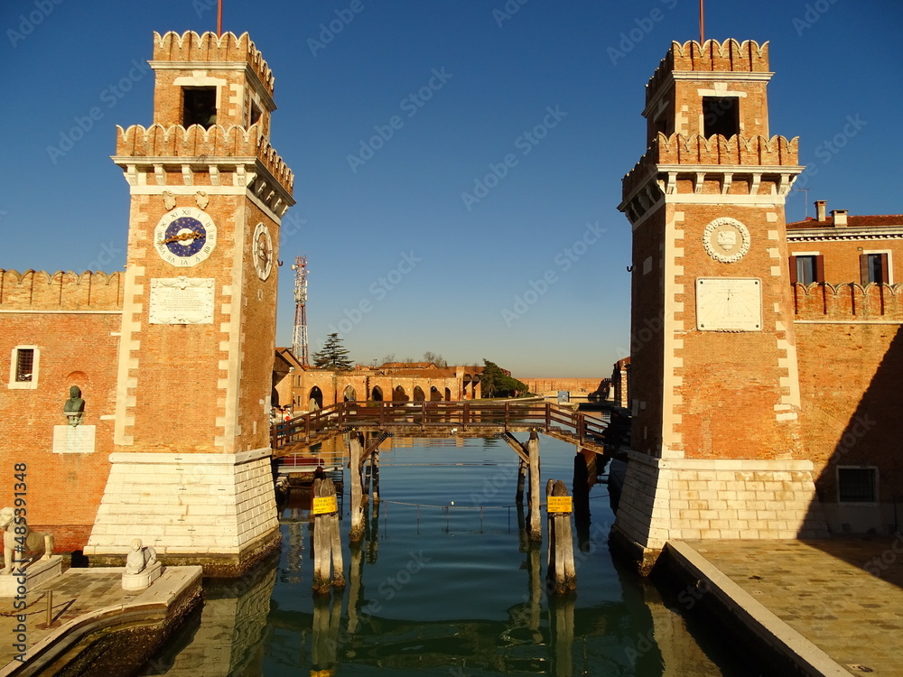 the twin tower at the entrance to the Arsenale, Venice