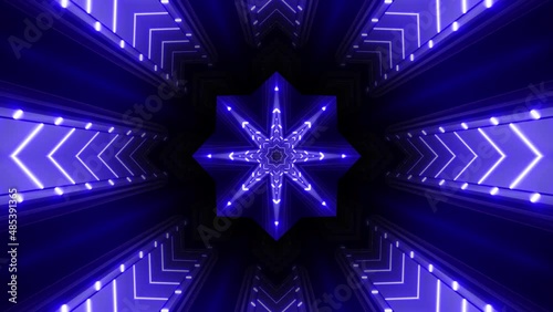 4k Colored Abstract  Neon Tunnel