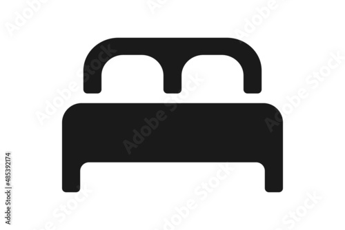 Double bed icon. Vector illustration.