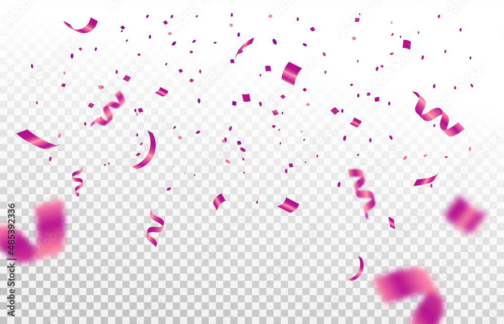 Abstract background. Party, Celebration or special birthday background with golden shiny glitters or ribbon falling in transparent background. Creative and Modern design. vector illustration