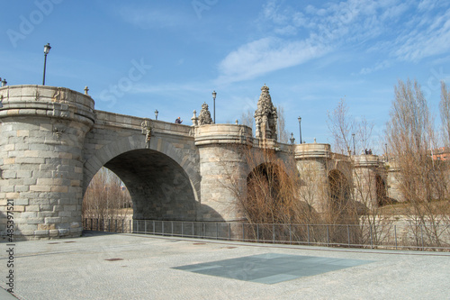 Toledo Bridge over the Manzanares river in Madrid. Spain