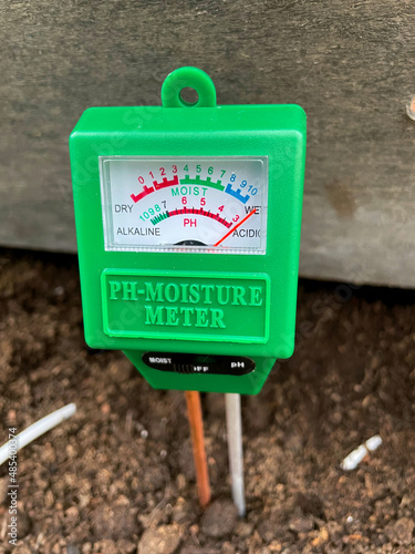 ph and moisture meter for soil testing to determine acidity and moisture content