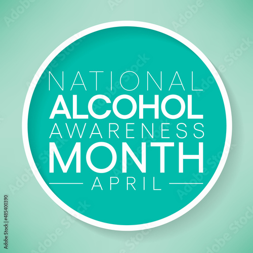Alcohol awareness month is observed every year in April  to educate the public and highlight the dangers of alcohol misuse. vector illustration