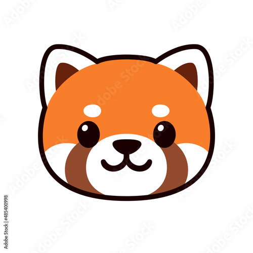 Cute cartoon Red Panda face