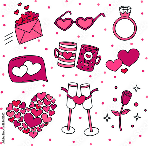 love, heart, valentine, vector, dot, pattern, shape, illustration, postcard, icon, symbol, holiday, seamless, hearts, design, set, decoration, romance, wedding, celebration, gift, red, art, flower, ro