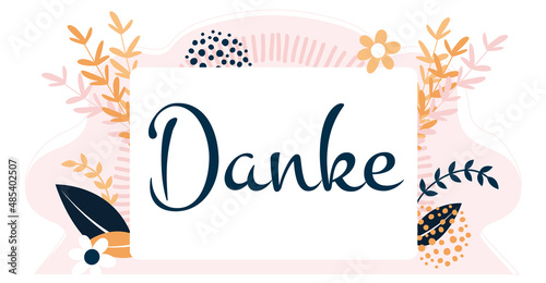 danke hintergrund, banner, floral, deutsch