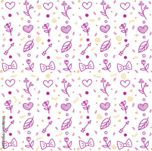 pattern, seamless, vector, flower, wallpaper, illustration, design, floral, pink, heart, art, love, decoration, holiday, birthday, texture, card, valentine, rose, decor, cute, spring, summer, leaf, el