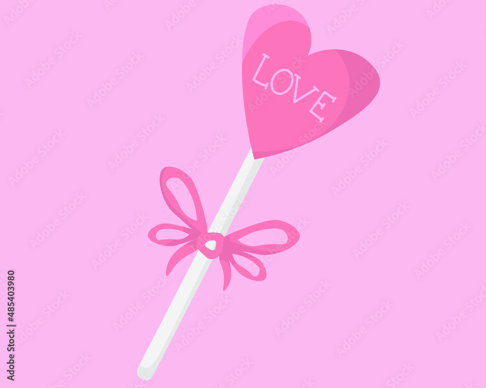 pink heart shaped lollipop sweet