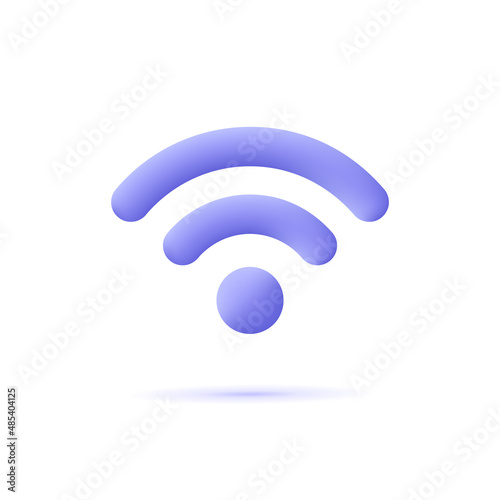 Wifi signal, connection and network symbol. 3d vector icon. Cartoon minimal style.