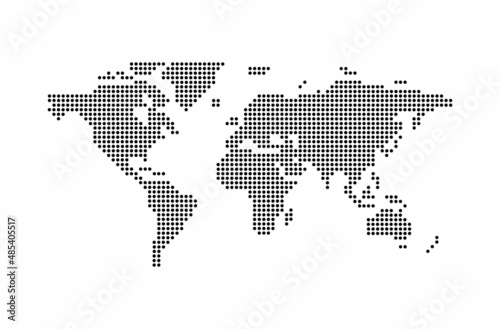 Dotted world map vector illustration