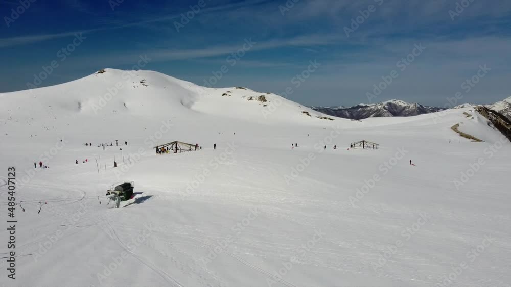 Scenic winter landscape with snow covered mountains, Campocatino, Italy Scenic winter landscape with snow covered mountains, Campocatino, Italy